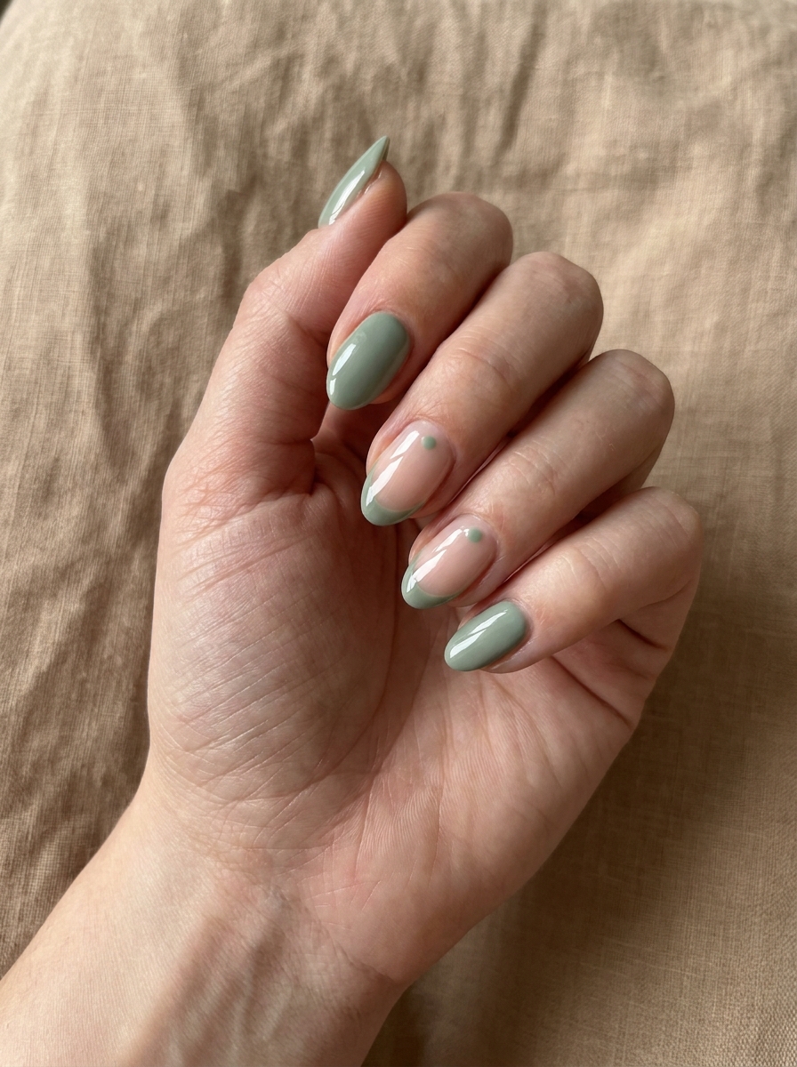 Sage Green Minimal Nails als Back to School Nails Inspiration 2026